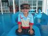 my son at superferry ship