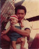with my grandpa, 1 yr. old