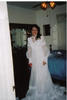 Kristi Modeling a Wedding Dress, at a Friend's House