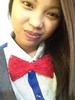With my red bow tie.