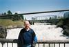 Me at Riverfront park suspension bridge falls