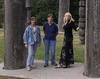 Here is a slightly older pic of me (on the far right) standing with my friends Jan, and DD in the “Garden of the Gods” outside the posh restaurant “Horizons” in Vancouver BC. For some reason our photographer thought it would be a cool idea to have us squi
