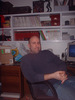 My older brother, Dave, just after his 35th birthday at his home office (notice Halo characters in background)