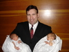 Me, holding my new identical twin Nieces, Avery & Macy, right after their Baby Blessings