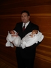 Me, holding my new identical twin Nieces, Avery & Macy, right after their Baby Blessings