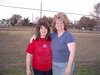 Gail (in red shirt) with sister Kay