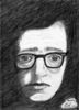 Pencil drawing of Woody Allen