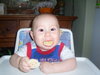 This kid really loves to eat.
