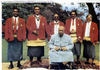 TONGA NATIONAL OLYMPIC TEAM 1998 (thas my grandpopz 4th (l2r)