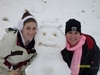 Mikayla, snowman, and me